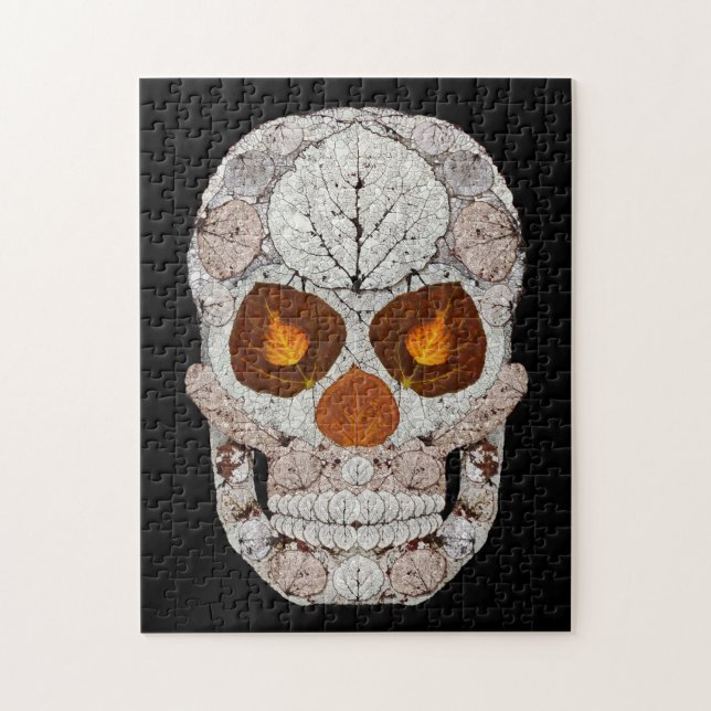 Puzzle Aspen Leaf Skull 11 (Vertical)