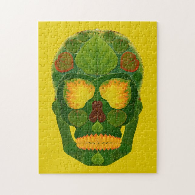 Puzzle Aspen Leaf Skull 9 (Vertical)