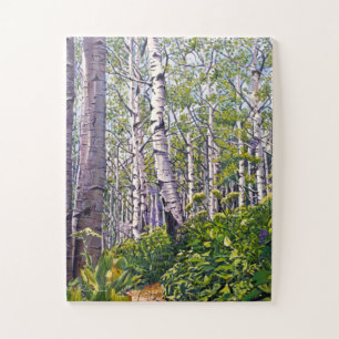Puzzle Aspens en el bosque