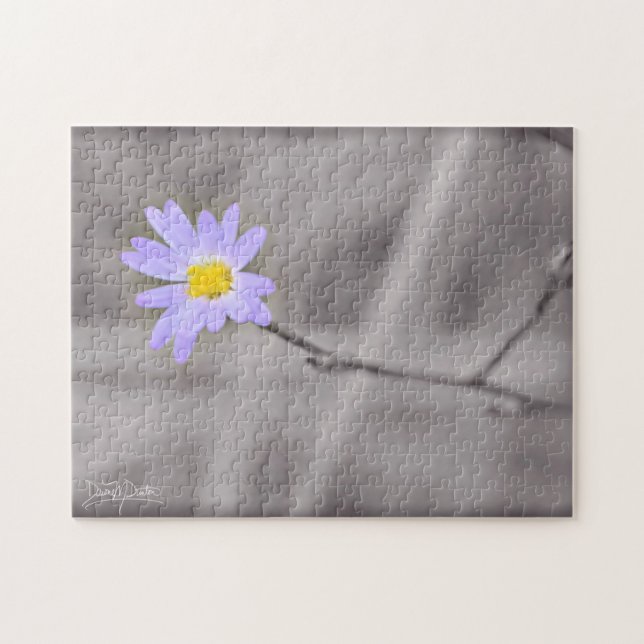 Puzzle Aster Púrpura en Color Selectivo (Horizontal)