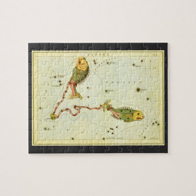 Puzzle Astrología Vintage Pisces Constelación de peces Zo (Horizontal)