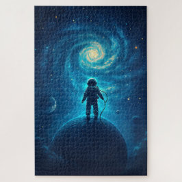 Puzzle Astronaut Exploring a Cosmic Landscape