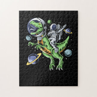 Puzzle Astronaut Riding T-Rex Dinosaur Astro T-Rex Space