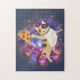 Puzzle Astronauta astronauta del gato espacial Pizza Mars
