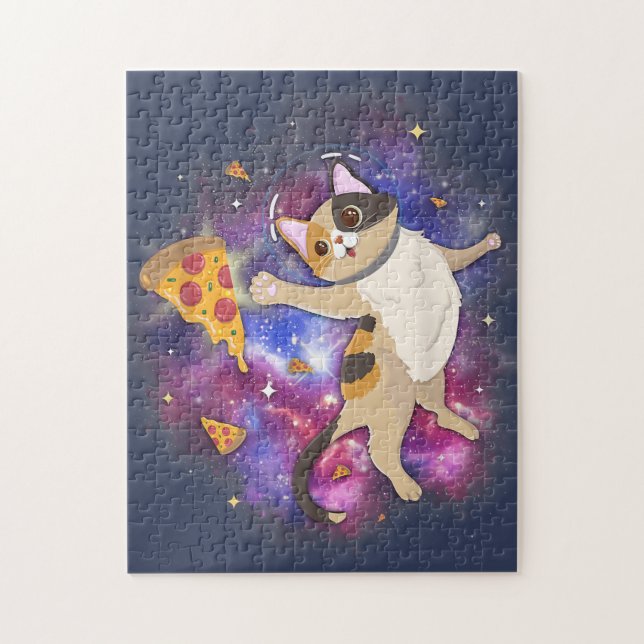 Puzzle Astronauta astronauta del gato espacial Pizza Mars (Vertical)