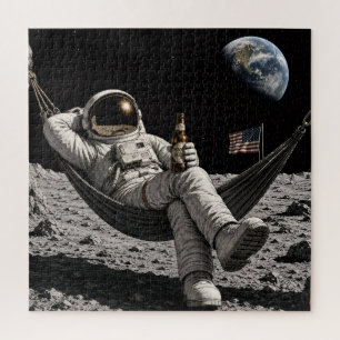 Puzzle Astronauta bebiendo cerveza