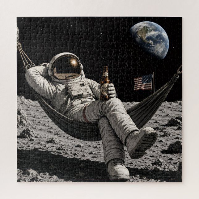 Puzzle Astronauta bebiendo cerveza (Vertical)