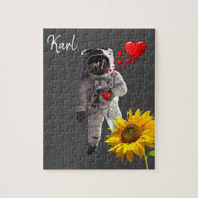 Puzzle Astronauta de girasol rompe (Vertical)
