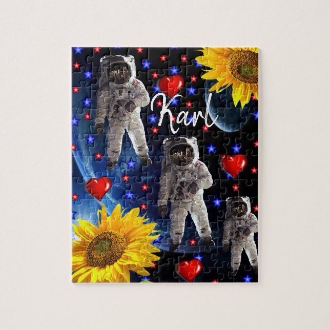 Puzzle Astronauta de girasol rompe (Vertical)