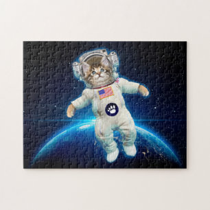 Puzzle Astronauta del gato en el espacio