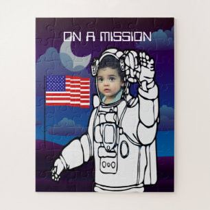 Puzzle Astronauta En La Luna Niño Del Espacio Ultraterres