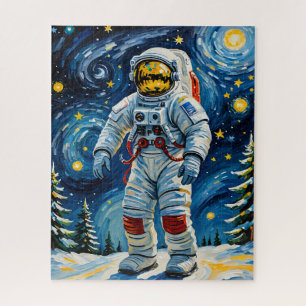 Puzzle Astronauta en la selva de invierno