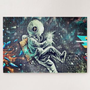 Puzzle Astronauta espacial moderno Grunge