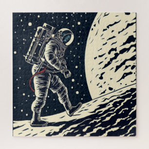 Puzzle Astronautas de SF en Spacewalk - Woodcut (1)