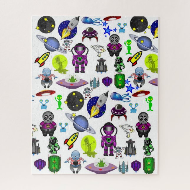 Puzzle Astronautas extranjeros rompe espacios espaciales (Vertical)