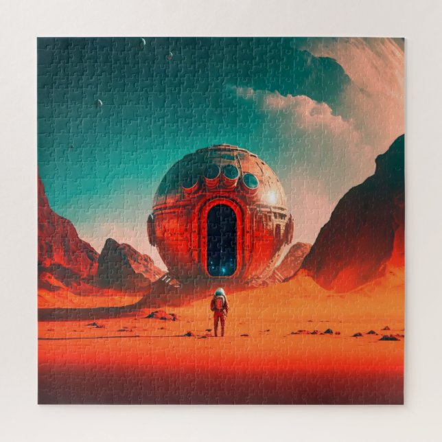 Puzzle Astronautas humanos exploran ciencia ficción en un (Vertical)