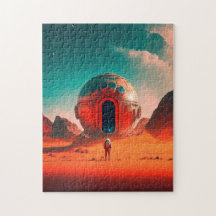 Astronautas humanos exploran ciencia ficción en un