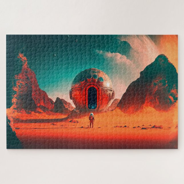 Puzzle Astronautas Humanos Exploran un Planeta Alienante  (Horizontal)