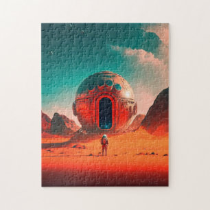 Puzzle Astronautas Humanos Exploran un Planeta Alienigena