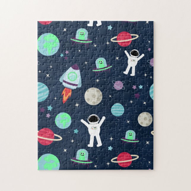 Puzzle Astronautas Planetas Cohetes y Alienígenas (Vertical)