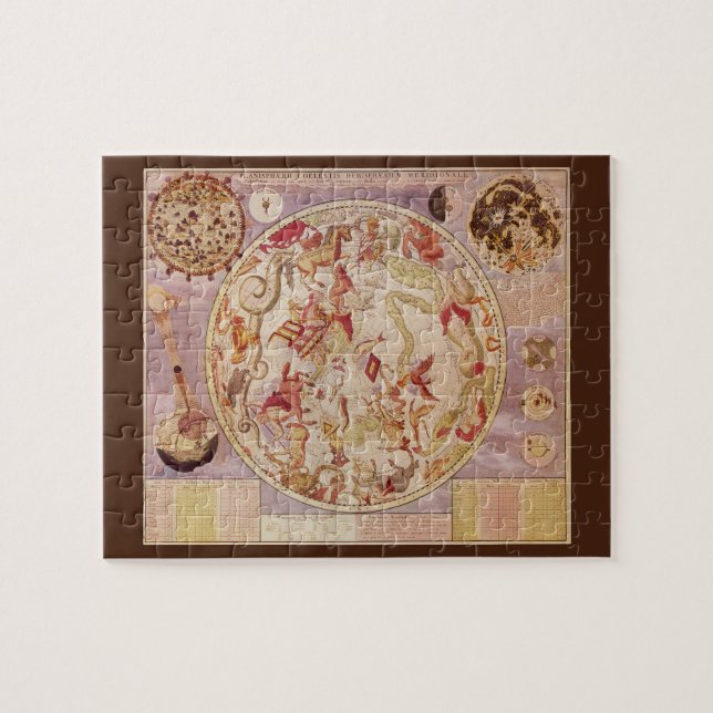 Puzzle Astronomía de época, mapa celeste de Carel Allard (Horizontal)