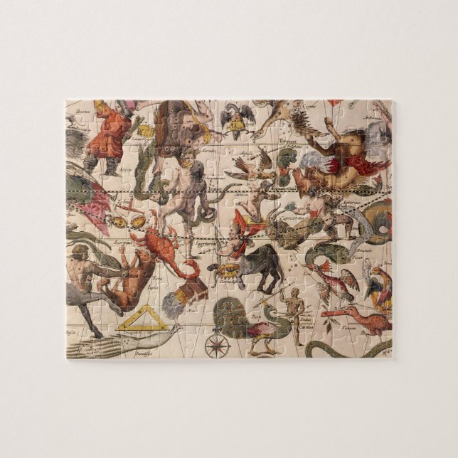 Puzzle Astronomía de época, mapa de estrellas de Johannes (Horizontal)