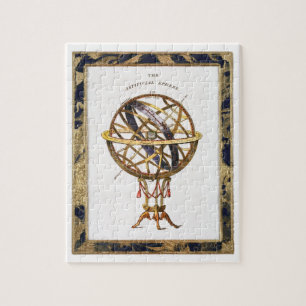 Puzzle Astronomía vintage, esfera artificial o aeronáutic