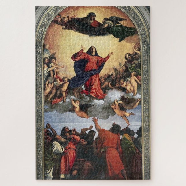 Puzzle Asumir a la Virgen por Tiziano (Vertical)