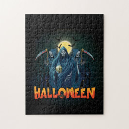 Puzzle Asustada Noche de Skeleton Halloween, mi estado de