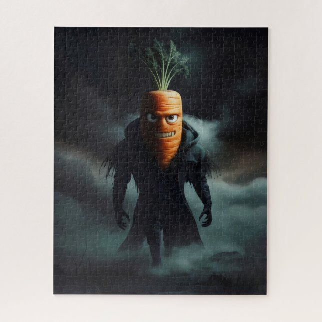 Puzzle Asustada zanahoria de Halloween. (Vertical)