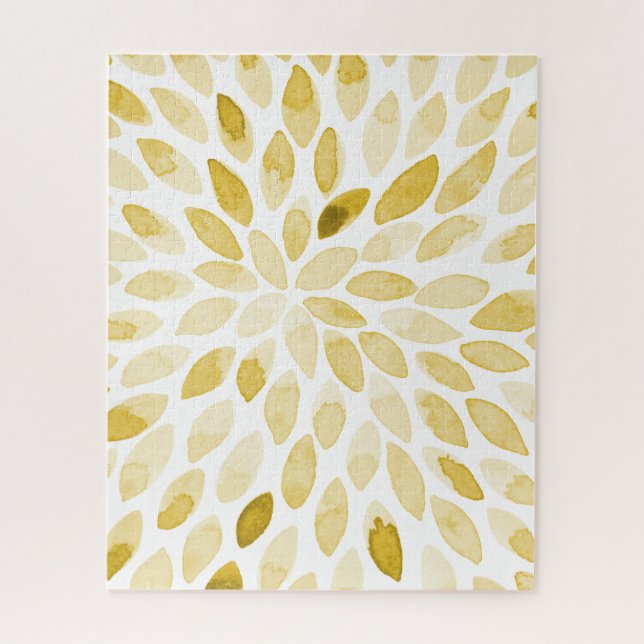 Puzzle Ataques de pincel amarillo acuarela (Vertical)