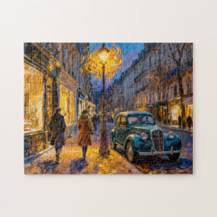 Puzzle Atardecer de ciudad otoñal impresionista con atmós