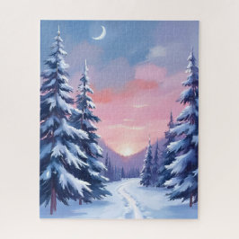 Puzzle Atardecer de invierno pastel | Pintura de la natur