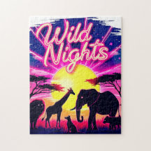 Atardecer de Safari Africano de Noches Salvajes