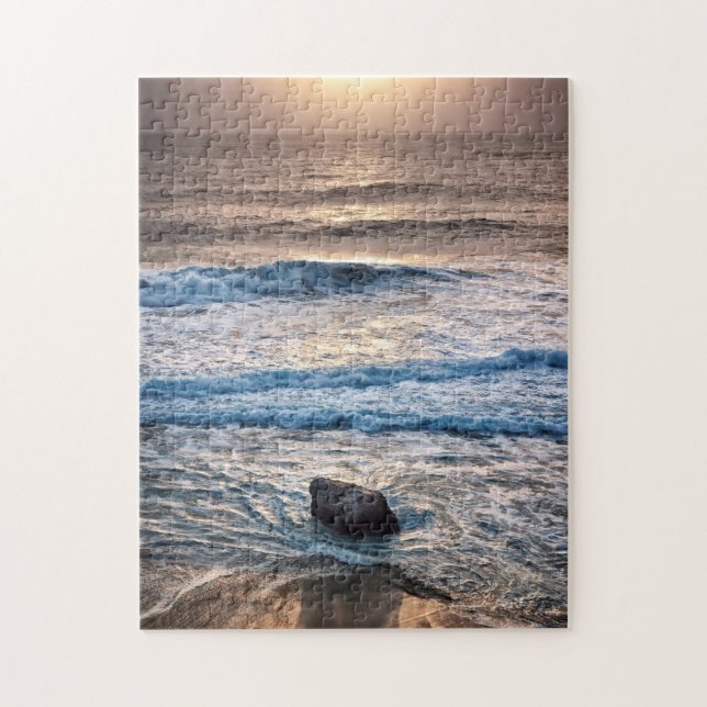 Puzzle Atardecer delicado en la playa (Vertical)
