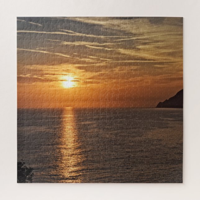 Puzzle Atardecer en Cinque Terre, Italia - 20x20 - 676 pc (Vertical)