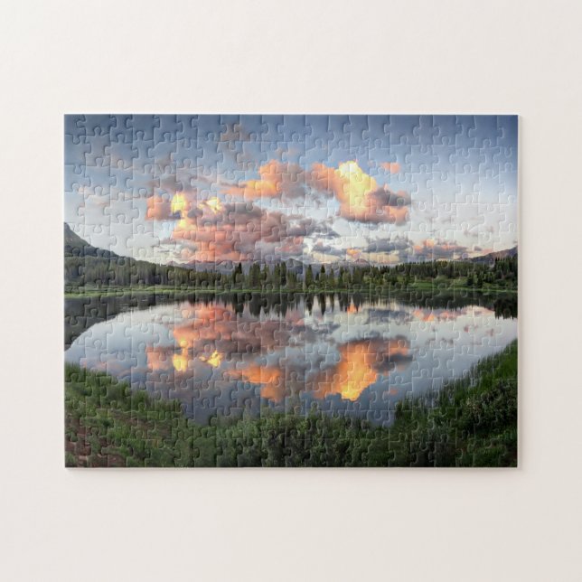 Puzzle Atardecer en el Lago Little Molas - Sendero de Col (Horizontal)