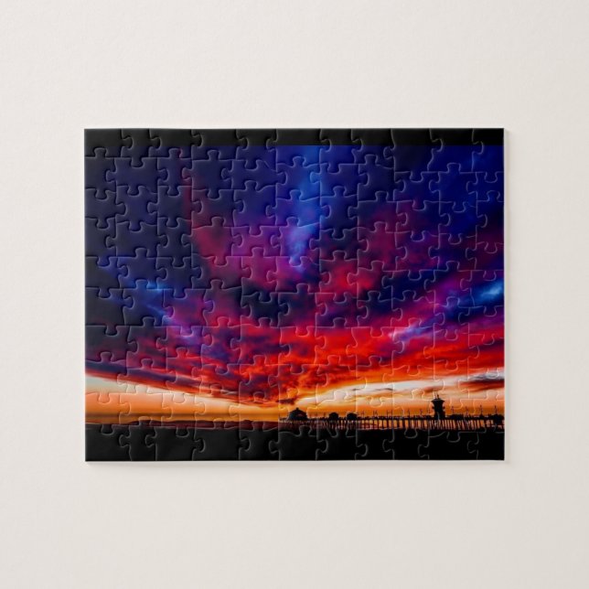 Puzzle Atardecer en el muelle, Huntington Beach, CA (Horizontal)