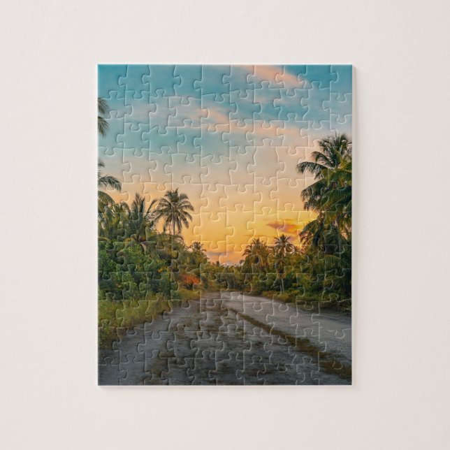 Puzzle Atardecer en el sendero Sandy Beach (Vertical)