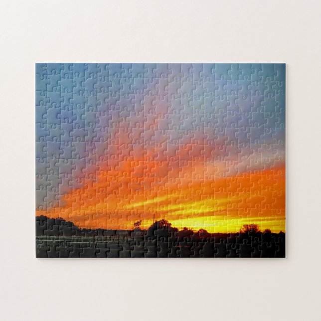 Puzzle Atardecer En La Granja (Horizontal)