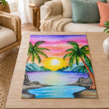 Atardecer en la playa tropical de la isla