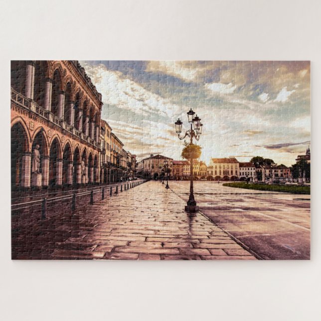 Puzzle Atardecer en la plaza de Padova en Italia (Horizontal)