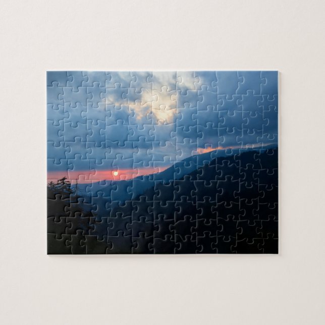 Puzzle Atardecer en las montañas humeantes - 8x10 (Horizontal)