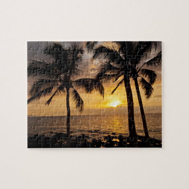 Puzzle Atardecer en palmera (Horizontal)