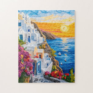 Puzzle Atardecer en Santorini Oia