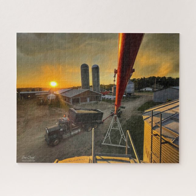Puzzle Atardecer En Una Granja De Alberta (Horizontal)