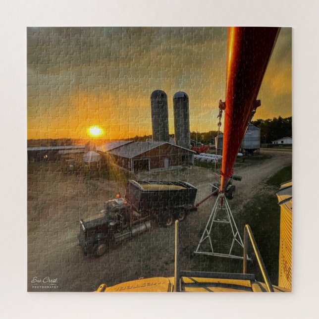 Puzzle Atardecer En Una Granja De Alberta (Vertical)