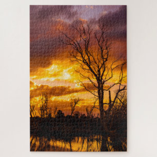 Puzzle Atardecer junto al lago