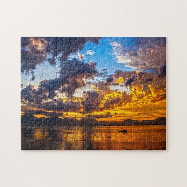 Puzzle Atardecer por la noche. (Horizontal)