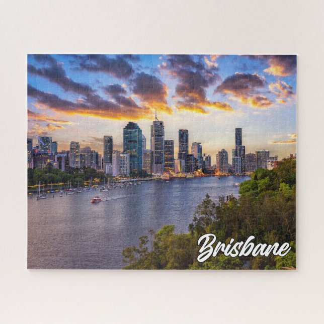 Puzzle Atardecer sobre Brisbane, Australia (Horizontal)
